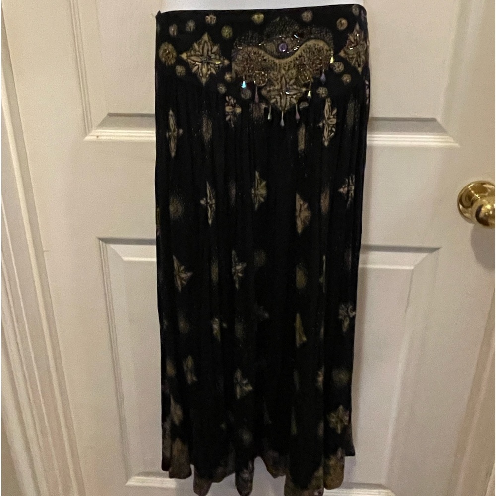 Long BoHo chic skirt. Stretchy waistband.